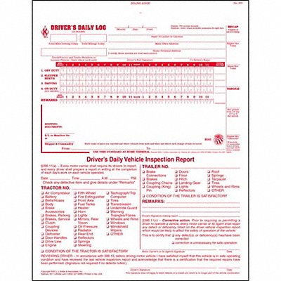 Detail Drivers Daily Logbook Carbonless