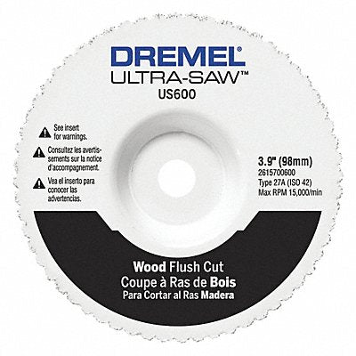 Flush Cut Wheel 3 7/8 in Dia Mounted