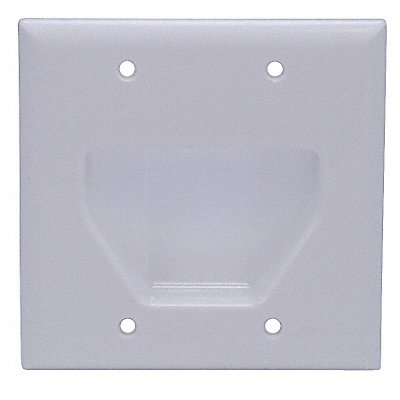 Wall Plate Cable Recessed 2G Wht