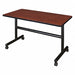 Mobile Table 48 in W Cherry Flip Top