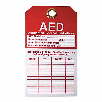 AED Inspection Tag 5x4