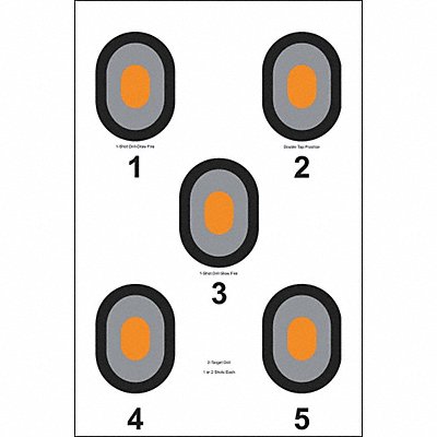 Five Bullseye Target with Org Centr PK50