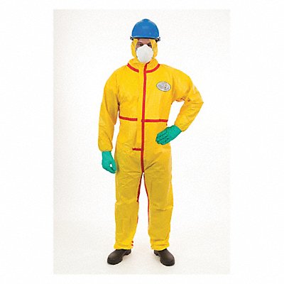 Hooded Coverall Elastic Yellow 5XL PK6