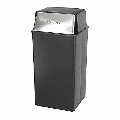 Trash Can Rectangular 36 gal Black