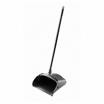 Long Handled Dust Pan with Wheels Black