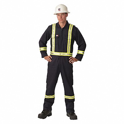 FR Coverall Navy 4XL 39-1/2in. Hemmed