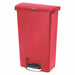 Trash Can Rectangular 13 gal Red