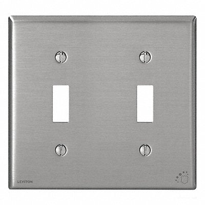 Toggle Switch Wall Plate Silver 2 Gangs