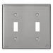 Toggle Switch Wall Plate Silver 2 Gangs