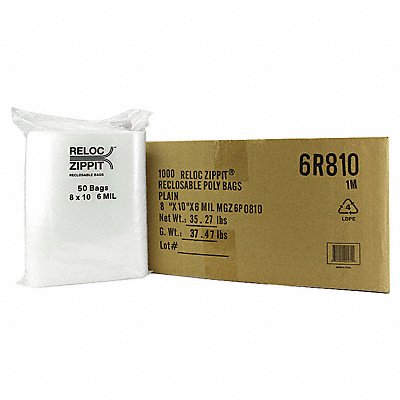 Reclosable Poly Bag Zip Seal PK1000