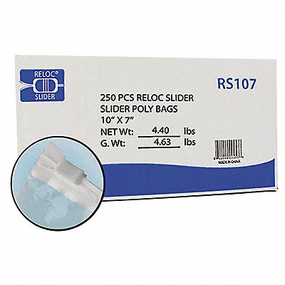 Reclosable Poly Bag Slide Seal PK250