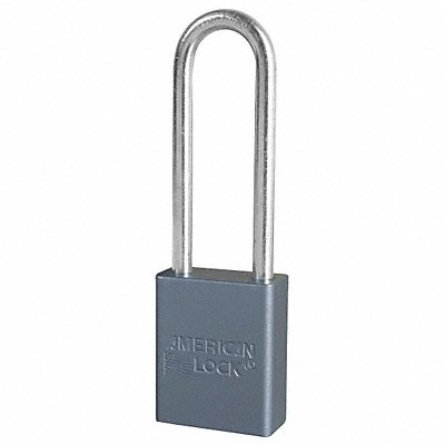 Keyed Padlock 3/4 in Rectangle Gray