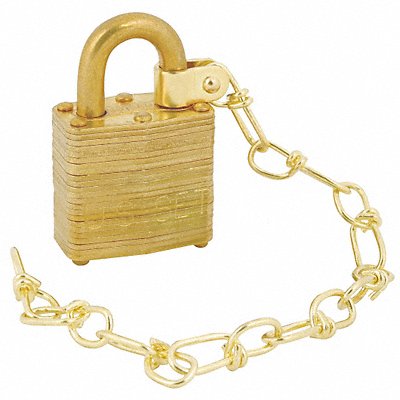 Keyed Padlock 5/8 in Rectangle Gold PK5