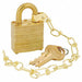 Keyed Padlock 5/8 in Rectangle Gold PK5