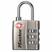 Luggage Padlock 1 1/3in Rectangle Silver