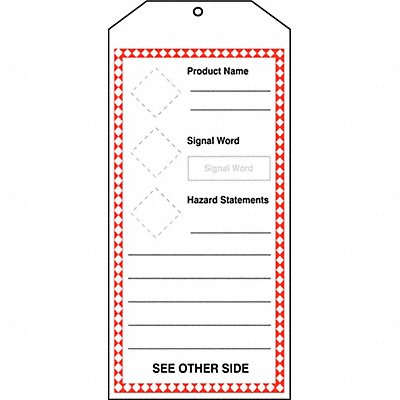 GHS Jumbo Tags Prod Name 8.5x3.875In PK5