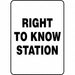 Right To Know Station Safety Sign Alum