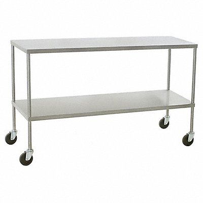 Mobile Instrument Table 46x24x34 w/Shelf