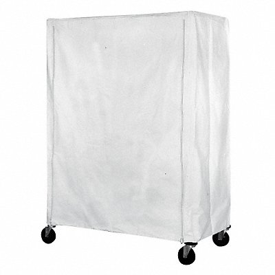 Cart Cover 72x24x86 White Poly Zipper