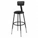 Stool w/Back Steel Vinyl Blk 14 dia.