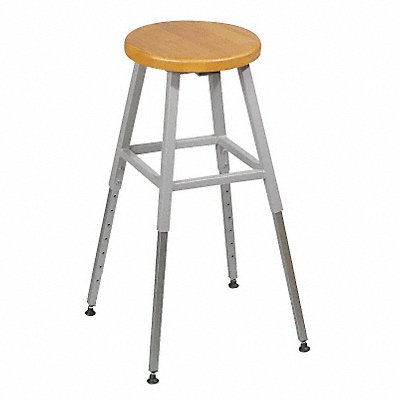 Round Stool Welded Tube Leg Oak 29.3 H