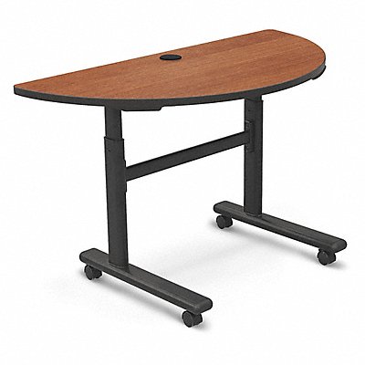 Mobile Table Half Rnd Amber Cherry 48 W