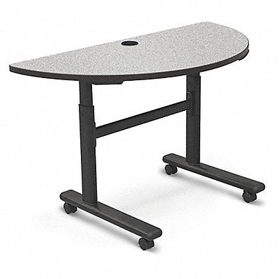 Mobile Table Half Round Gray Nebula 48 W