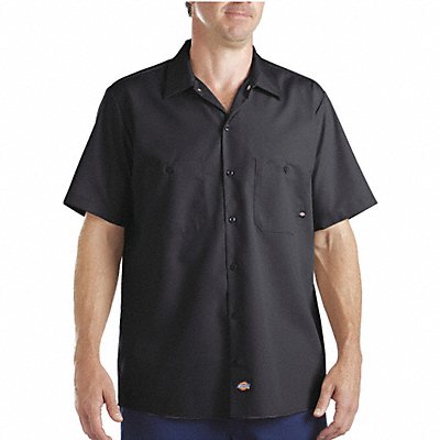 K7969 Short Slv Indstrl Shirt Poplin Black L