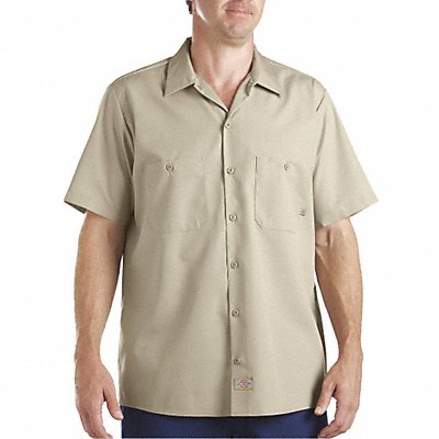 K7969 Short Slv Indstrl Shirt Poplin Khaki L