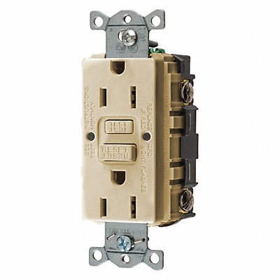 Recept Ivory 15 A GFCI 2P3W Bk Sd 1PK