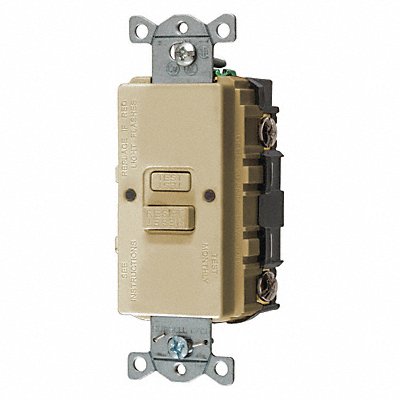 GFCI Receptacle Ivory Nylon Back