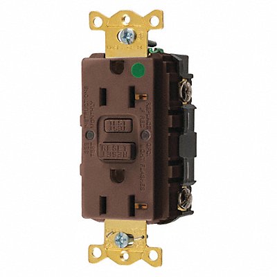 GFCI Receptacle 20A 125VAC 5-20R Brown