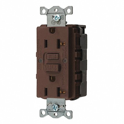 GFCI Receptacle 20A 125VAC 5-20R Brown