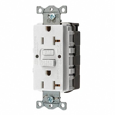Recept White 20 A GFCI 2P3W Back 1PK