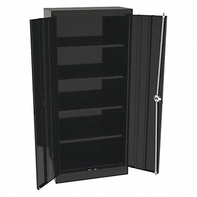 K3834 Storage Cabinet 66 x30 x15 Black 4Shlv