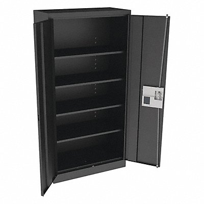 K3837 Storage Cabinet 72 x36 x18 Black 4Shlv