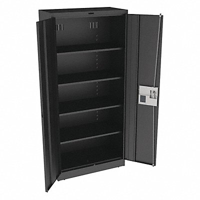 K3839 Storage Cabinet 78 x36 x18 Black 4Shlv