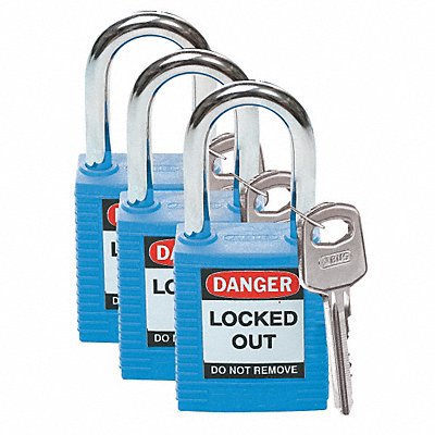 H1698 Lockout Padlock KA Blue 1-3/4 H PK3