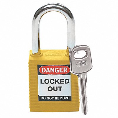 H1698 Lockout Padlock KA Yellow 1-3/4 H PK3