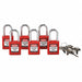 H1699 Lockout Padlock KA Red 1-3/4 H PK6