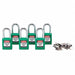 H1699 Lockout Padlock KA Green 1-3/4 H PK6