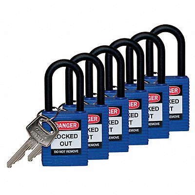 H1705 Lockout Padlock KD Blue 1-3/4 H PK6