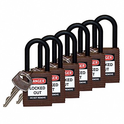 H1705 Lockout Padlock KD Brown 1-3/4 H PK6