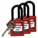 H1706 Lockout Padlock KA Red 1-3/4 H PK3
