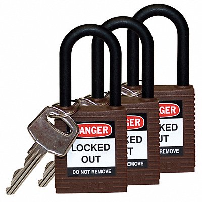 H1706 Lockout Padlock KA Brown 1-3/4 H PK3