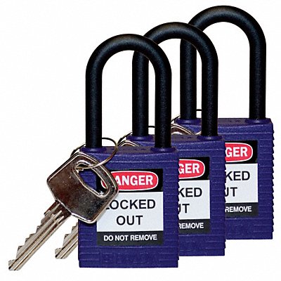 H1706 Lockout Padlock KA Purple 1-3/4 H PK3