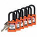 H1707 Lockout Padlock KA Orange 1-3/4 H PK6