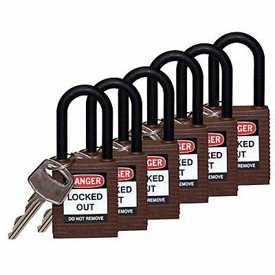 H1707 Lockout Padlock KA Brown 1-3/4 H PK6