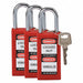 H1710 Lockout Padlock KA Red 3 H PK3