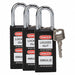 H1710 Lockout Padlock KA Black 3 H PK3